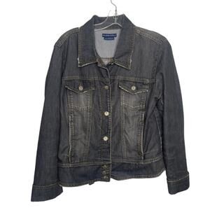 Bandolinoblu Womens Jacket Size XL Light Black Denim Jean Outerwear Casual